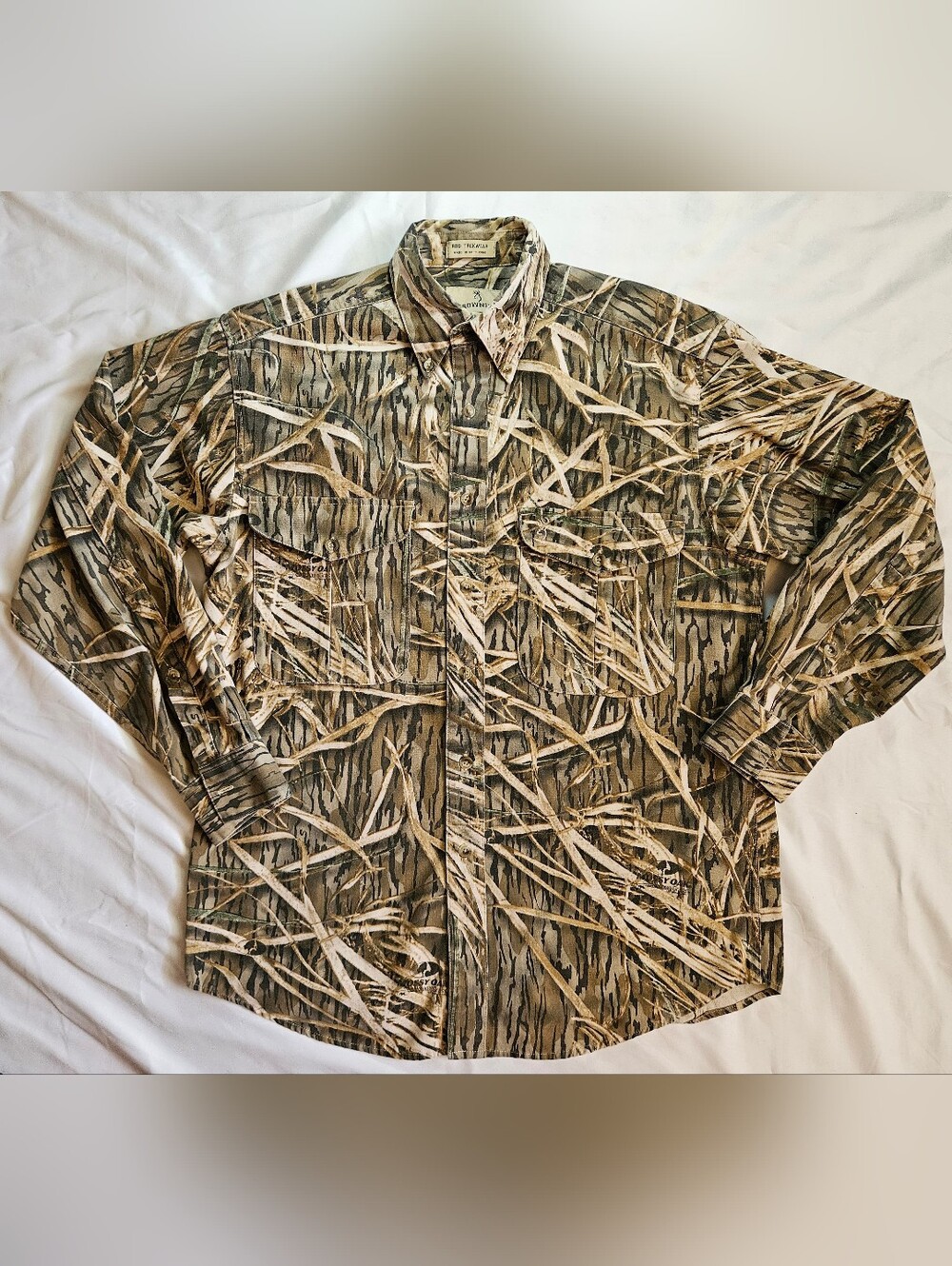 Browning Mens Brown Camoflauge Long Sleeve Mossy Oak Outdoors Shirt Size Medium